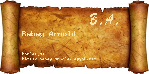 Babay Arnold névjegykártya
