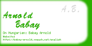 arnold babay business card